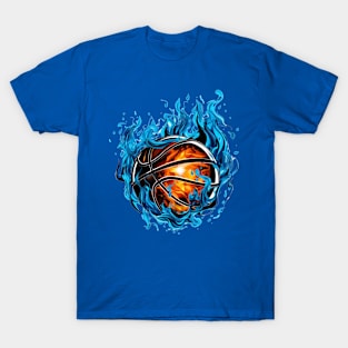 Abstract Burning Basketball Ball T-Shirt